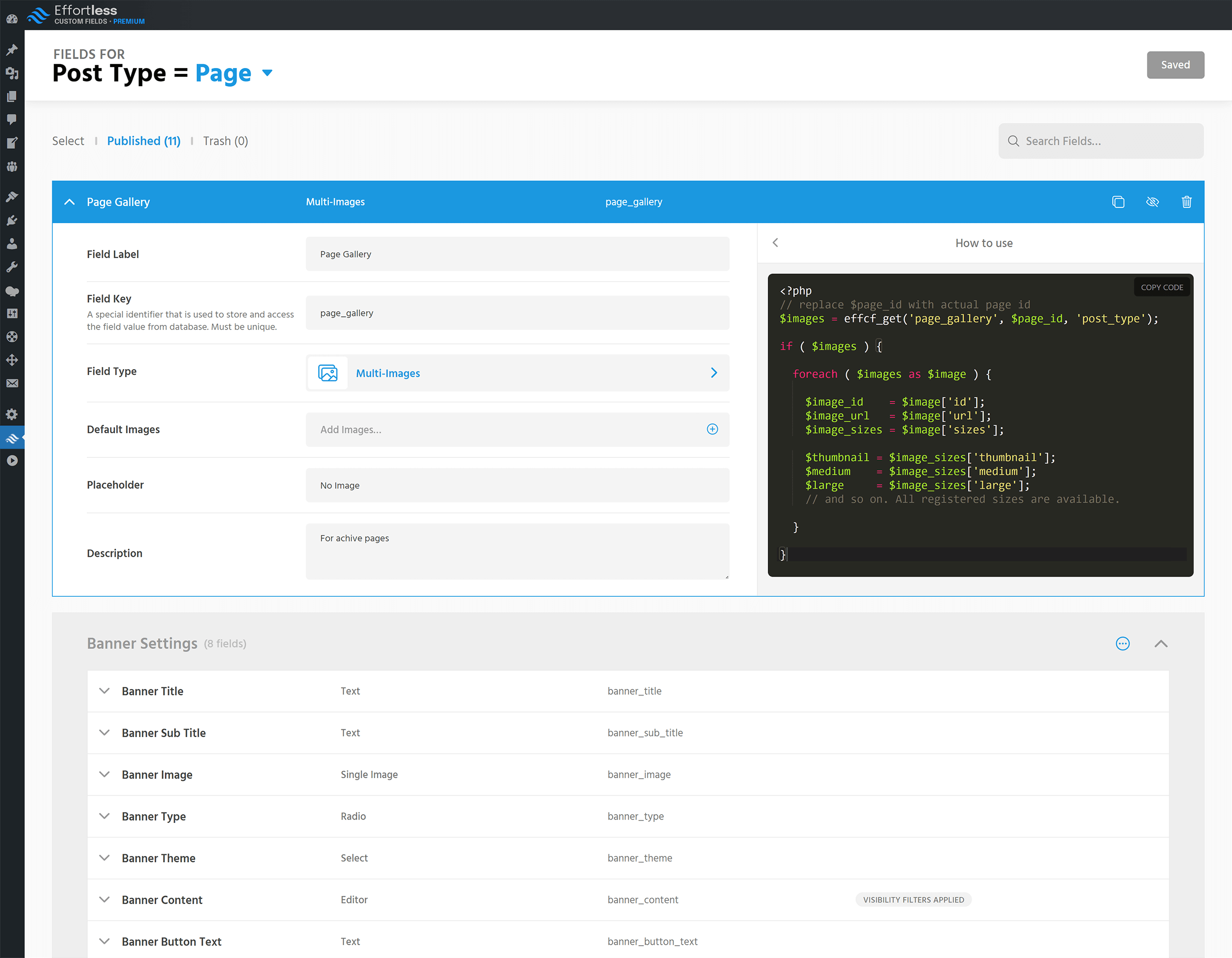 Only one function to learn : effcf_get